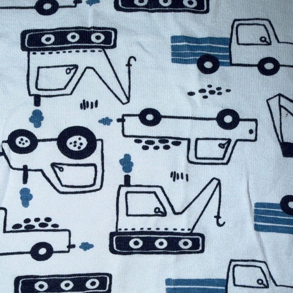 Old Navy Blue Construction Trucks Short Pajama Set | 3T - Picture 6 of 11